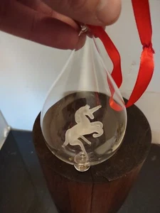 Vintage Unique Inner Unicorn Hand Blown ArtGlass Christmas Ornaments  Beautiful - Picture 1 of 12
