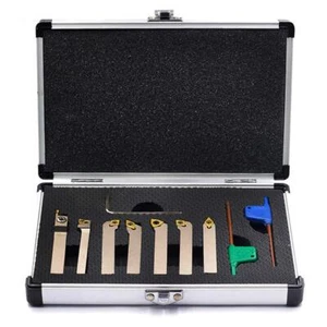 OSCARBIDE 1/4"Shank 7 Pieces/Set Nickel Plated Indexable Lathe Turning Tool H... - Picture 1 of 7