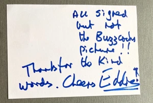 JOHN 'EDDIE' EDWARDS 'The Vibrators' In-person signed Briefkarte 10x15 Autogramm - Picture 1 of 1