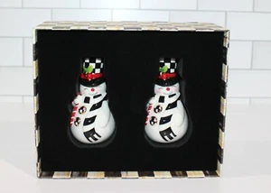 MacKenzie Childs Nostalgie Schneemann Salz & Pfefferstreuer Set Neu im Karton - Bild 1 von 4