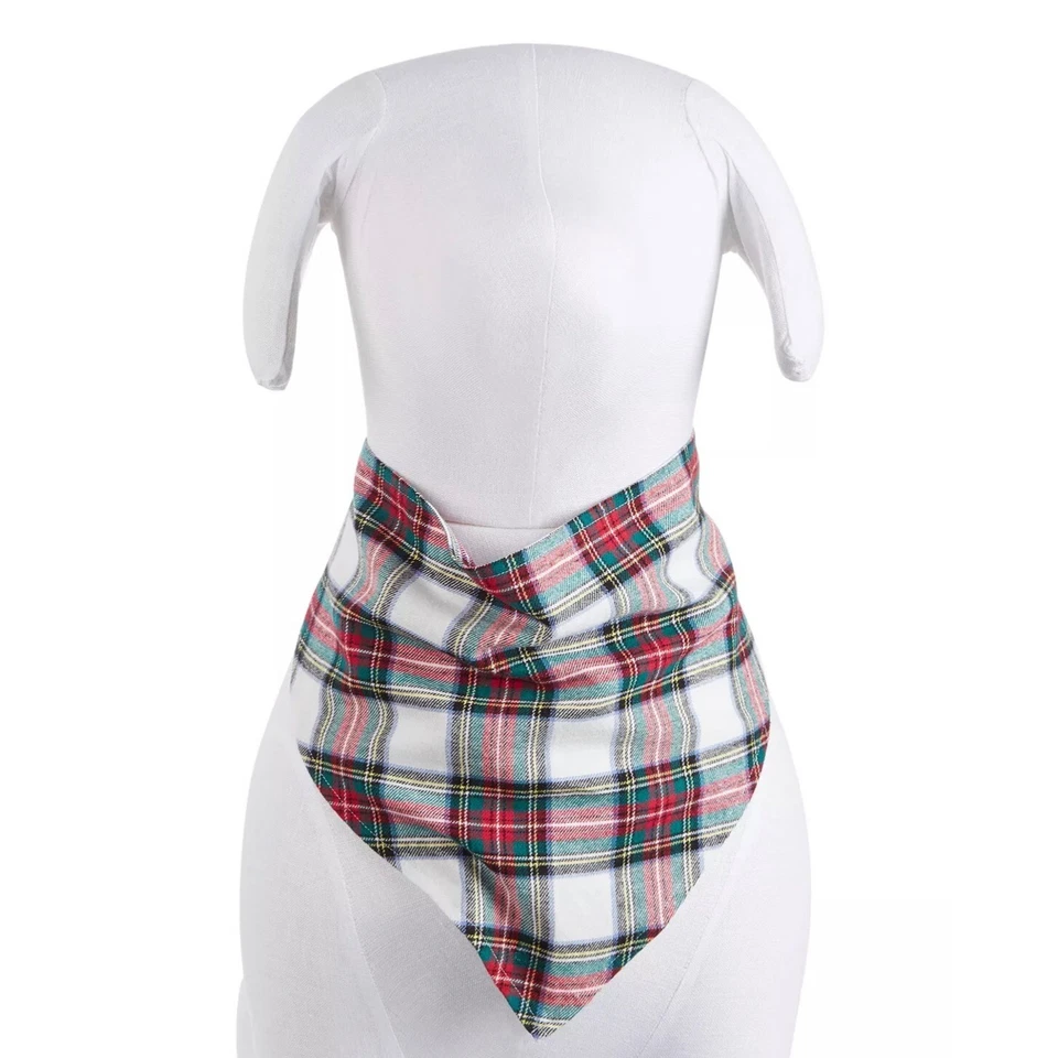 Family Pajamas Matching Pet Flannel Bandana White Stewart Plaid Large/xl