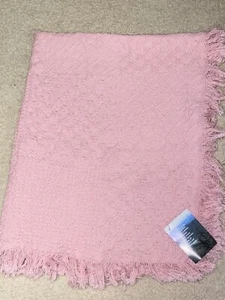 The Manual Woodworkers & Weavers Pink Cuddle Blocks Woven Throw Made In The USA - Bild 1 von 3