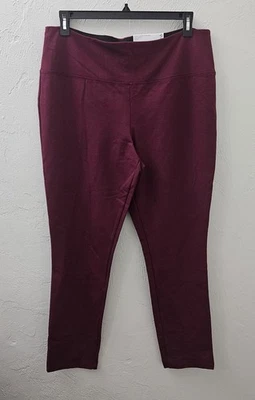 Liz Claiborne Lori Ankle Legging Secretly Slimming Burgundy Passion Size XXL  - Image 1 of 4