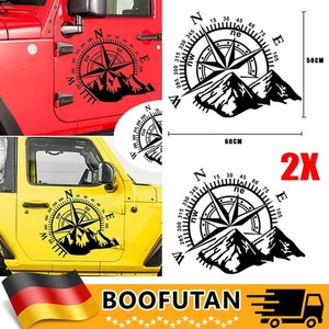 2x Aufkleber Kompass Windrose 60 x 50 cm Camper Wohnmobil Dekor Auto Sticker DE - Bild 1 von 18