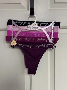 5 BRAGAS TANGA NUEVAS CON ETIQUETAS JUICY COUTURE JC1705 5PKD SIN LÍNEAS PANTY ESTRÁS LOGO M - Imagen 1 de 2
