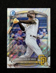 2025 Bowman #BCP-59 Leo De Vries Chrome Prospects Wave Refractor #/350 - Picture 1 of 2