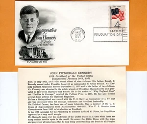 1961 JFK INAUGURATION COVER W/ FLEETWOOD CACHET & INSERT WW/ #1153 50 STAR FLAG - Picture 1 of 1