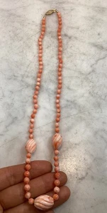 Vintage 14K Gold Engelshautkoralle Perlenkette  - Bild 1 von 16