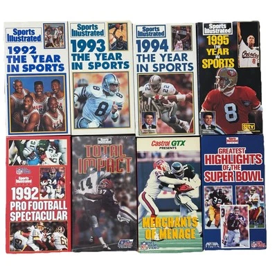 NFL Films 9 VHS Lot Sports Illustrated '92-'95 Year In Sports, 4 NFL+New LA Rams - Image 1 of 4