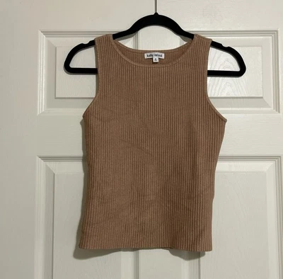 Kathy Ireland Ribbed Fitted Tank Tan Women’s Medium  - Image 1 of 4