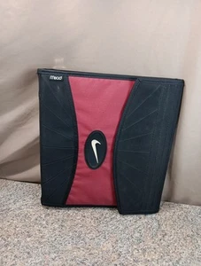 Carpeta de 3 anillos vintage NIKE Mead Trapper Keeper logotipo Swoosh negra roja - Imagen 1 de 8