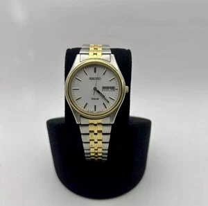 Vintage Seiko Gold Solar Unisex Adult Watch - 7T32-7C70! Amazing Condition! - Picture 1 of 6