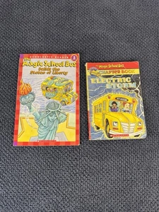 Vintage Magic School Bus Book Lot Builds The Statue of Liberty & Electric Storm - Picture 1 of 7