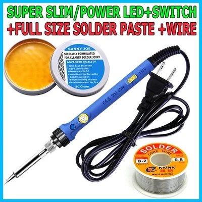 FRENTALY Soldering Iron Electric Gun Adjustable Temperature Welding Solder Wire + Paste