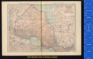 Northern, Central, & Western Parts of Ontario, Canada - 1914 Map Print - Bild 1 von 2