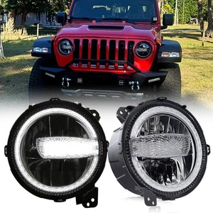 9 Inch LED Headlights Halo DRL High/Low FOR Jeep Wrangler JL 2018-2024 Gladiator - Picture 1 of 11