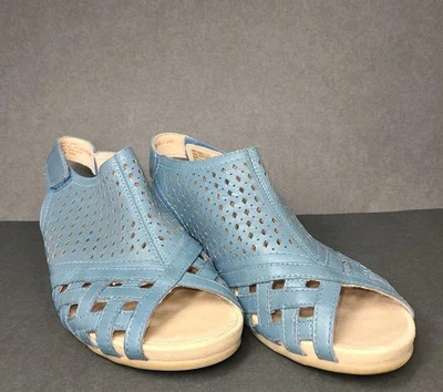Sandalias Earth Casuales Pisa Galli Mujer Cuña Talla 8 M Ajustables Azul Lago Foto 1 de 4