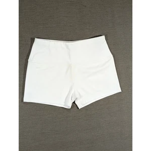White Athletic Running Hot Shorts Womens High Rise Sportswear Workout Small - Picture 1 of 3