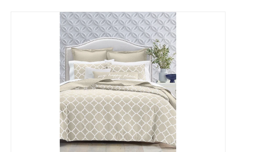 Paloma geométrica Charter Club Damask Designs 2 piezas Juego de edredón, doble, Foto 1 de 1