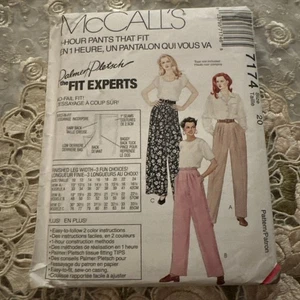 PANTALONES 7174 McCall's Misses 1 hora Palmer Pletsch talla 20 sin cortar FF - Imagen 1 de 5