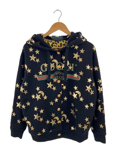 GUCCI Felpa con Cappuccio Star and Moon Line Parka Cotone BLK Motivo Totale