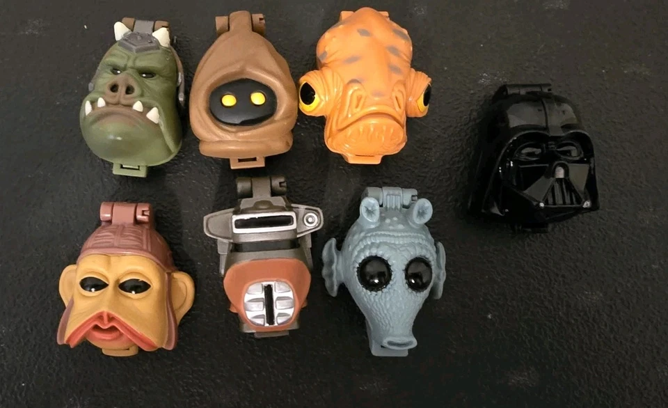 Lote de 7 mini bonecos Star Wars Trilogu 1996 Micro Machines coleção cabeças - Imagem 1 de 4
