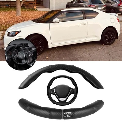 15" Steering Wheel Cover Protector Non-Slip PU Carbon Fiber For Scion tC FRS - Image 1 of 4