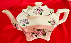 Vintage Fancy CROWN BURSLEM TEAPOT with Violets NEW - Picture 1 of 8