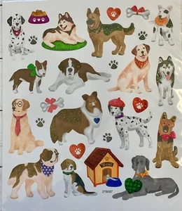 Welpenliebe Hund Glitzer Aufkleber Haustiere Tiere Sticker Planer Papercraft Party  - Bild 1 von 1