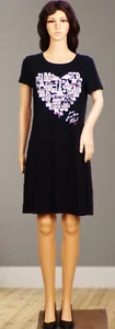 KARL LAGERFELD size S black/white Paris-theme T-shirt dress cotton/spandex - Picture 1 of 12