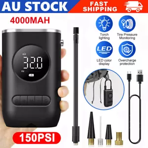 Car Electric Air Pump Portable Tyre Inflator Motorcycle Bicycle Ball Tire Pump - Picture 1 of 32