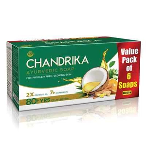 Chandrika Ayurvedische Seifen Baderiegel strahlende strahlende Haut je 125g 6... - Bild 1 von 5