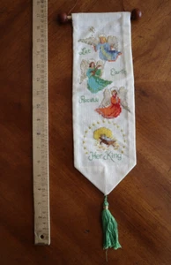 Finished Cross Stitch Creative Circle 2423 King Of Angels Bell Pull Completed - Picture 1 of 11