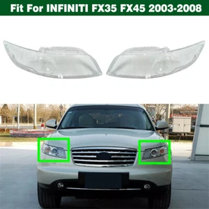 Pair Headlight Lens Cover Lampshade Shell Clear For INFINITI FX35 FX45 2003-2008 - Picture 1 of 7
