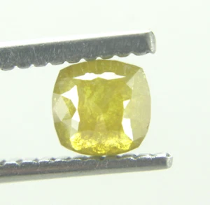 0.54Cts Natural Yellow Color Cushion Shape Diamond 4.72x4.63x2.45 MM - Picture 1 of 8