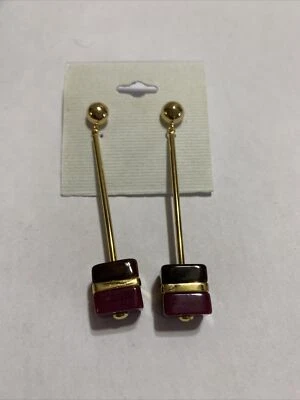 Brincos Trina Turk tom dourado Mulholland mod bloco colorido cubo gota US$ 58 TB84 - Imagem 1 de 3