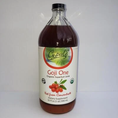 Gopals 100 % PURO Orgánico GOJI One Berry Juice Líquido Súper Fruta 32 oz Sin diluir Foto 1 de 4