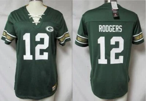 Green Bay Packers Aaron Rodgers Women's Size M Foil Accent Jersey Shirt C1 4134 - Picture 1 of 5