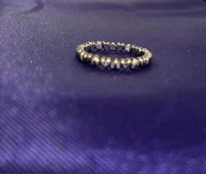 Genuine Pandora Heart Band Stacking Ring US Size 8.5 Sterling Silver - Picture 1 of 2