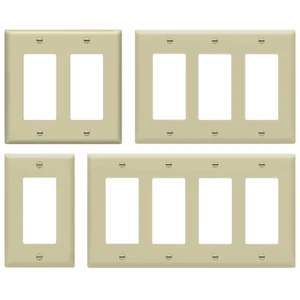 Cubierta de placa de pared de 1, 2, 3, 4 pandillas para decorador individual / interruptor, marfil - Imagen 1 de 24