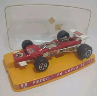 POLITOYS 1/32 F6 LOTUS 63 F1 FORMULA ONE DIECAST RACE CAR CASED RED #4 - Image 1 of 4