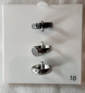 Stainless steel rings men silver. Size 10. Sets Of 3. - Picture 1 of 10