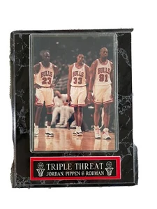 CHICAGO BULLS Jordan,Pippen & Rodman TRIPLE THREAT plaque 13" x 10" - Picture 1 of 2