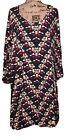 Avenue - Black Floral Scoop Neck Stretch Swing Tunic Top - Women's Size 26/28