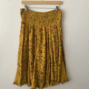 Joe Browns Skirt Size 12 Mustard Floral Cottage Summer Lined Midi Women - Picture 1 of 10