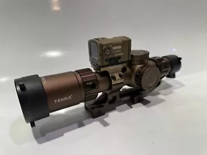Mira para rifle LPVO 1.2-6X24 tubo de 30 mm retícula iluminada + mira de punto rojo ACRO bronceado - Imagen 1 de 8