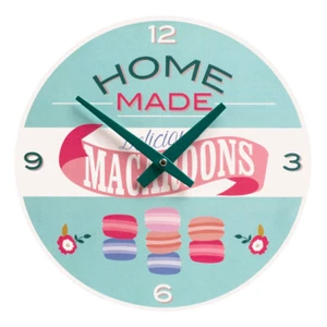 Amelie Wall Clock Hand Made Macaroons Round Pink Blue Kitchen Design Decor - Picture 1 of 5