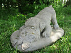 BEAUTIFUL VINTAGE CEMENT/CONCRETE BABY BULLIE & BUTTERFLY BULLDOG