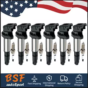 6X Ignition Coil & 6 Spark Plug for BMW 323 325 328 330 335 525 530i X5 Z4 UF515 - Picture 1 of 11