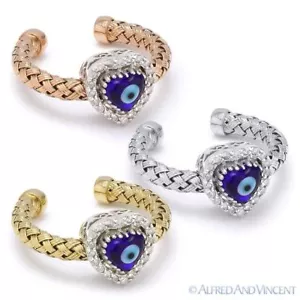 Anillo de diamantes de plata esterlina dije corazón turco griego hamsa cabalá dije corazón turco - Imagen 1 de 4